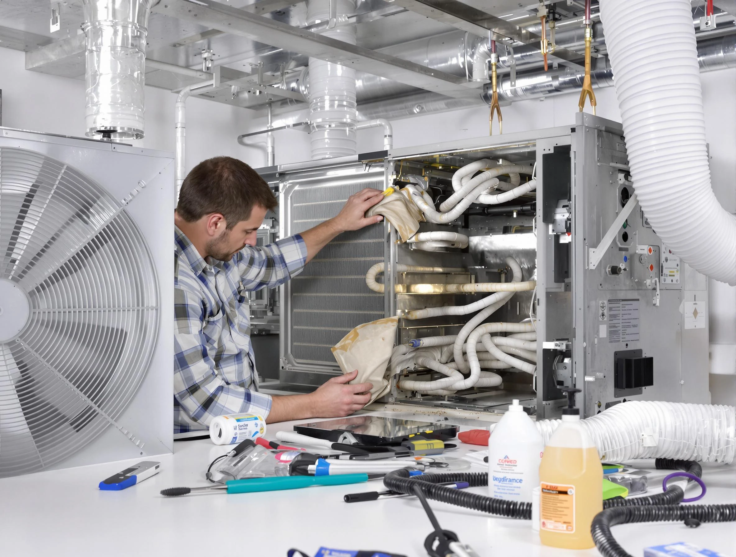 Birmingham Air Duct Cleaning specialist performing precision AC coil cleaning in Birmingham