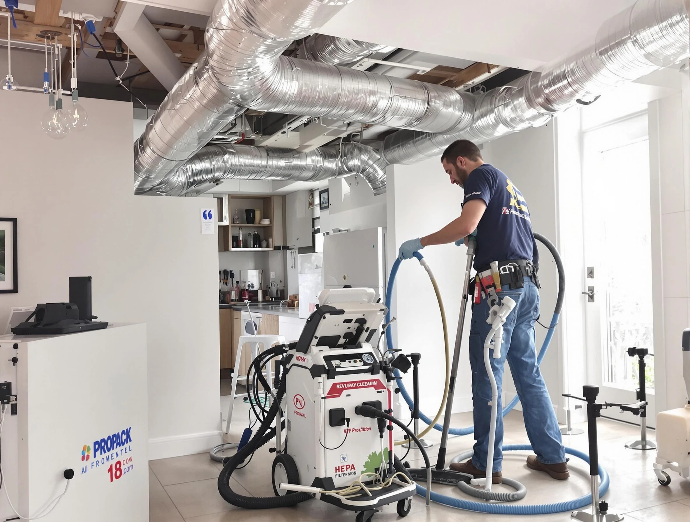 Birmingham Air Duct Cleaning technician performing advanced pure duct cleaning with specialized equipment in Birmingham